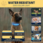 Light Up Dog Collar, 3D LED Dog Collars, Adjustable & Rechargeable & Waterproof Glowing Collar for Night Walk Bright Safety Collar for Small Dogs, Blue