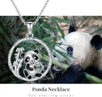 Black Cat/Fox/Owl/Panda/Butterfly/Cat/Dog Paw Print/Mushroom for Women Sterling Silver Animal Pendant Necklace Jewelry Christmas Birthday Gifts for Couples Sisters