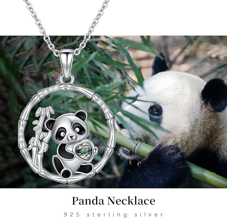 Black Cat/Fox/Owl/Panda/Butterfly/Cat/Dog Paw Print/Mushroom for Women Sterling Silver Animal Pendant Necklace Jewelry Christmas Birthday Gifts for Couples Sisters