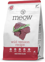 The New Zealand Natural Pet Food Co Meow Air Dried Cat Food - Venison Recipe, High Protein Dry Food Use as a Complete Diet, Topper, Mixer, or as Cat Training Treats, All Life Stages, 26.5 oz