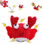 Dog Toys for Aggressive Chewers,Squeaky Dog Toys to Keep Them Busy,No Stuffing Interactive Dog Chew Toys,Suitable for Medium,Large and Small Dogs(red Crabs)