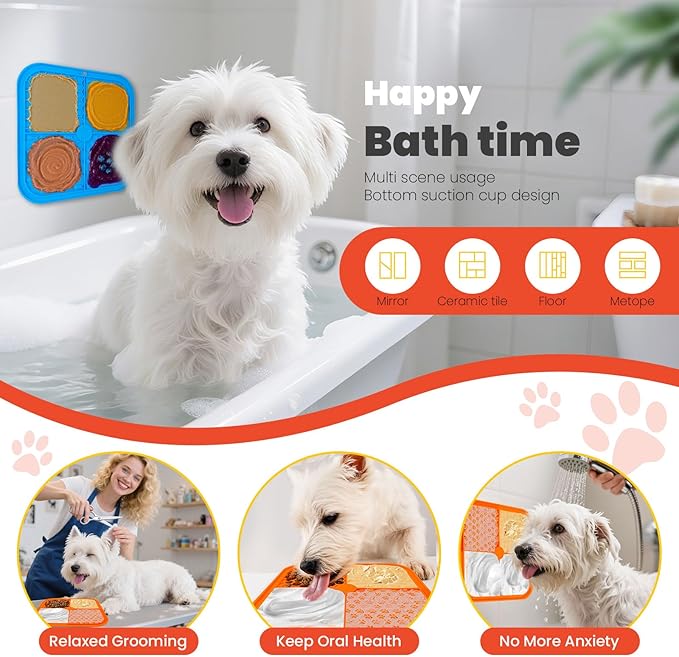 Petcare Dog Snuffle Mat and Lick Mat Set, Interactive Enrichment Dog Puzzle Toy for Puppy Small Medium Dogs Cats Rabbits, Cognitive Sniff Foraging Mats Mental Stimulation Treat Game Slow Feeder Mats