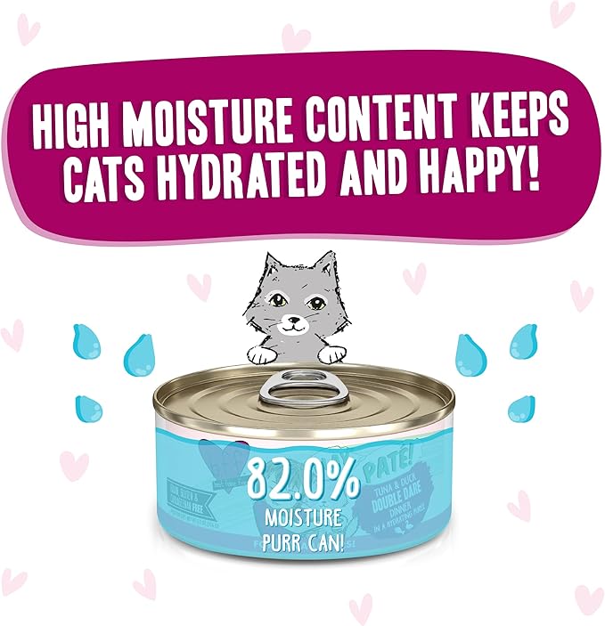 B.F.F. Play - Best Feline Friend Paté Lovers, Aw Yeah!, Tuna & Duck Double Dare with Tuna & Duck, 5.5oz Can (Pack of 8)