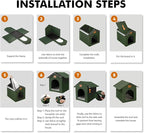 Outdoor Cat House Feral Cat Shelter,Outside Waterproof Cat House for Outdoor/Indoor Cats, Insulated Cat Bed for All Seasons with Cozy Cushion Easy to Assemble Olive Green