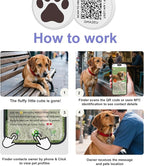 QR Code Cat Tag, Modifiable Pet Online Profile, Multiple Emergency Contact, Scannable QR Code, Instant Location Email Alert, Collar Accessories (Medium to Large Breeds - 1.25", White)