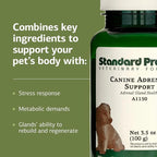 Standard Process Canine Adrenal Support - Nutritional Canine Supplement for Liver & Kidney Support - Powder Formula to Aid Dog's Adrenal Glands & Health - 100 g