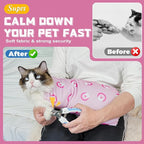 Supet Cat Wrap for Cutting Nails, Self-Adhesive Cat Grooming Wrap, Anti-Scratch Cat Wrap for Grooming, Ideal for Medicine, Nail Clipping, Teeth Brushing, Ear Cleaning