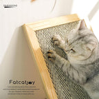 Wood Sisal Cat Scratching Pad,Cat Scratching Post,Cat Wall Scratcher,Sisal Cat Scratcher for Indoor Cats Adults,Cat Scratching Bed,Large Frame Scratching Vertical Horizontal