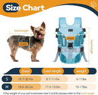 Pet Dog Front Carrier Backpacks, Legs Out Secure-Fit Dog Front Carrier for Small Dogs Up to 17 lbs, Adjustable Hands Free Pet Chest Carrier for Hiking Cycling (M, Blue)