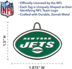 NFL New York Jets Engraving Pet ID Tags in 32 Team Logo Shapes Personalized Dog Tags and Cat Tags with 3 Lines of Customizable Text for Tracking & Safety. Stainless Steel Pet ID Tracking Tags