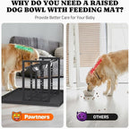 Elevated Dog Bowls for Medium Breed: 4 Height Adjustable Raised Dog Bowl with Metal Stand, Feeder Station with 2 Stainless Steel Bowls, Black with Feeding Mat