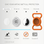 Holder for Dog Collar, Scan QR Code Send Location Alert Email, Waterproof Full Body Protection Anti-Lost Case, Accessories for Dog, Cats, Collar, Backpack (Orange, Large)