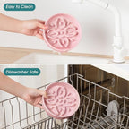 vancasso Ceramic Slow Feeder Dog Bowls, Puzzle Dog Food Bowls with Floral Maze, Anti -Slip Pet Food Dish for Small Breed, 0.6 Cups, Pink