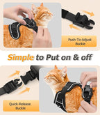 Halypet Cat Harness and Leash Set [MAX Safety 4th-Gen Upgrade] Escape Proof Adjustable Cat Leash Comfortable Soft Vest Easy to Wear Kitten Harness with Reflective Strip for Cats Walking, M Black