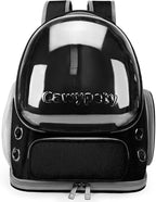 Cat Backpack Carrier, Breathable Cat Carrier Large Space Bubble Pet Backpack for Kitty Small Dog up to 12lbs, Transparent & Foldable Pet Carrier for Travel Hiking (Black