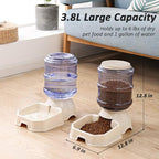 Pet Feeder and Water Food Dispenser Automatic for Dogs Cats, Gravity Refill, Easily Clean, Self Feeding for Small Large Pets Puppy Kitten Rabbit Bunny