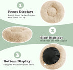 JOLLYVOGUE Dog & Cat Bed, Calming Anti-Anxiety Pet Bed for Small Dogs, Fluffy Donut Cushion for Small and Medium Pets (23")