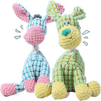 2025 New Dog Toys, Indestructible Plush Dog Toy, Dogs Toys for Aggressive Chewers, Dogs Squeaky Chew Toy for Indoor Pups Teething (Green+Blue)