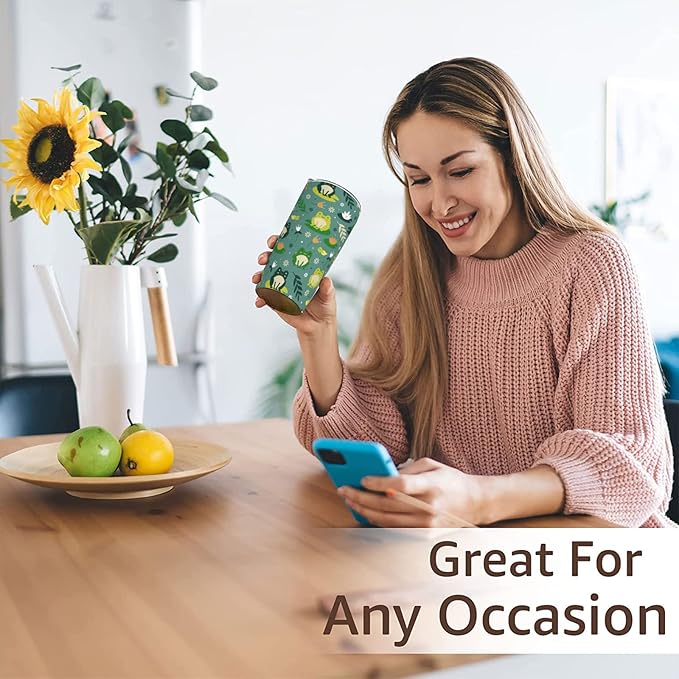 Frog Tumbler with Lid and Straw, 20 Oz Stainless Cup Steel Insulated Water Bottle Travel Coffee Mug