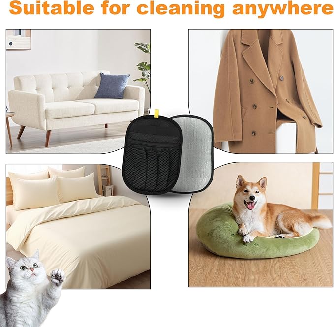 2PCS Upgraded 5-Finger Pet Hair Removal Glove for Cats & Dogs, Reusable Electrostatic Pet Hair Remover Gloves, Efficient Pet Grooming Gloves Brush Tool for Furniture, Clothing, Couch & Carpet