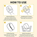 3pcs Pet Hair Removal Glove for Cats & Dogs, 2025 New Upgrade Efficient Grooming Gloves for Pet Hair, Reusable Cat Dog Electrostatic Hair Remover Grooming Glove Tool