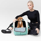 Pet Backpack Carrier for Small Dogs, Cats, Kittens, Rabbits – Airline Approved Travel Bag with Breathable Mesh and Padded Straps – Soft-Sided Cat Carrier Backpack for Hiking, Camping, Trips