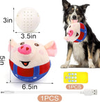 BABORUI Remote Control Interactive Dog Toys Pig, Jumping Squeaky Dog Toys with Recording and Music Modes, Rechargeable Moving Dog Chew Toys for Small/Medium/Large Dogs to Keep Them Busy(Red Pig)