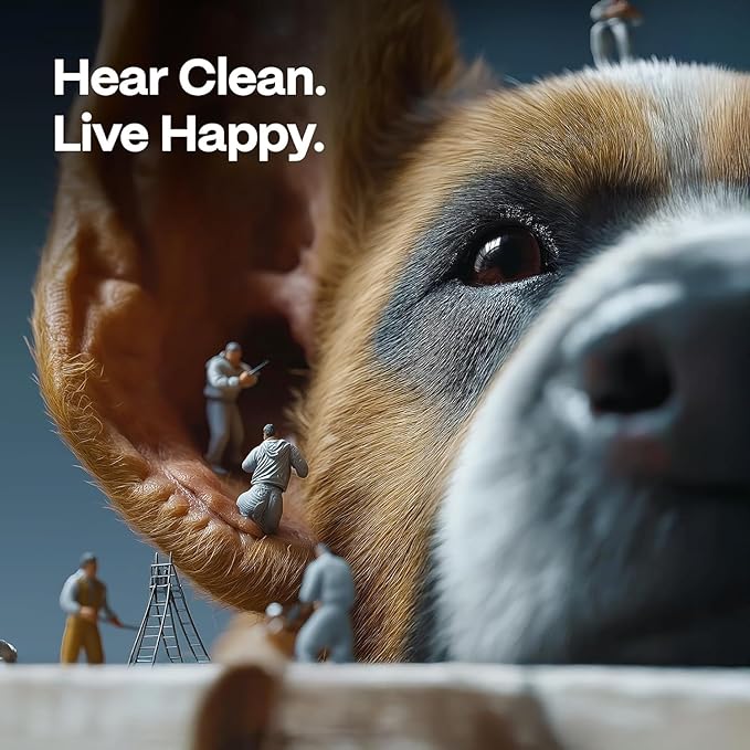 DOCO Dog Ear Cleaner Wipes Finger Cleaning Kit for Dogs & Cats Eucalyptus, Chamomile & Aloe Cat Ear Cleaner Soothes, Deodorizes & Helps Itchy Ears – 100 Count