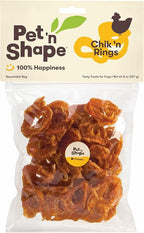 Pet 'n Shape Chicken Dog Treats Bundle - Chik 'n Rings (8 Oz) + Chik 'n Skewers (8 Oz)