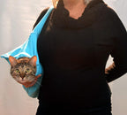 Cozy Comfort Carrier - Large Light Blue Cat Carrier and Cat Restraint Bag for Medication Administration, Grooming, Vet Visits, Dental Care, and Nail Trimming