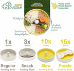 Suhaco 4 in 1 Puzzle Feeder Dog Bowls Slow Feeder Dog Bowls Large Slow Feeding Bowl for Dogs, Dog Puzzle Game Slow Feeder for Dry and Wet Food Dog Food Bowl for Large Dogs, 9.8IN (Yellow)