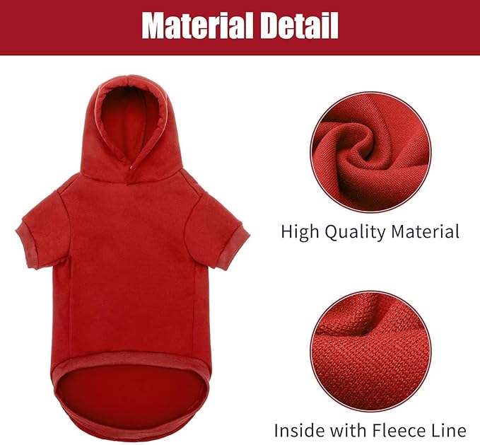 BINGPET Security Dog Hoodies Puppy Sweater Cold Weather Dog Coats Soft Brushed Fleece Pet Clothes Hooded Sweatshirt for Dog Cat