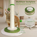 Cat Scratching Post 38" Tall Scratching Post for Indoor Cats Cat Scratcher Cat Tree Wrapped Sisal Rope Large Cat Scratching Post Cute Cat Scratching with Interactive Dangling Balls and Spring Ball