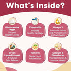 Glucosamine for Dogs - Joint Supplement for Dogs with Chondroitin, MSM, Omega 3, Hemp, Turmeric for Dog Joint Pain Relief, Dog Joint Supplement with Calcium Support Cartilage & Bone Health, 180 Chews