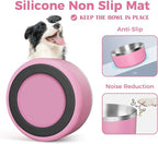 LIHONG Stainless Steel Dog Bowls for Small Medium Sized Dogs Non Slip,Insulated Dog Bowl,Pet Bowl for Food and Water,Rustproof(40oz,Pink)