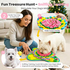PETCARE Snuffle Mat for Dogs Interactive Enrichment Puzzle Toys for Small Medium Breed Dogs Cats Rabbits Cognitive Puppy Sniff Foraging Mats Mental Stimulation Treat Game Slow Feeder Mats, 19*19 inch
