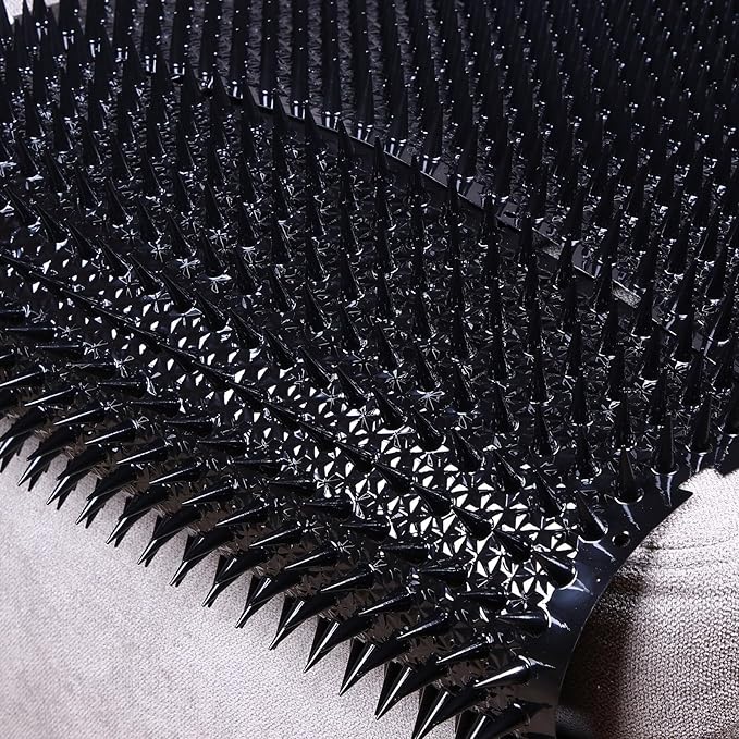 16 Pack Cat Repellent Outdoor Mat Cats Dogs Plastic Bendable Spiked Deterrent Training Repellent PET Mats with Spikes for Indoor Outdoor Supplies, 18.3 Square Feet, 16 x 13 Inch(Black)