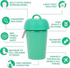 Springer Flip Portable Dog Water Bottle with Foldable Food Grade Silicone Bowl - 20 Ounce Travel Dog Water Bottle Ideal for Camping - Easy Squeeze Hydration & Release to Drain