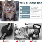 Reflective AirTag Cat Collar, Integrated Cat Tracker Collar with Air Tag Holder and Bell, Safety Elastic Band Cat GPS Collars for Girl Boy Cats, Kittens and Puppies (Hotpink,XS)