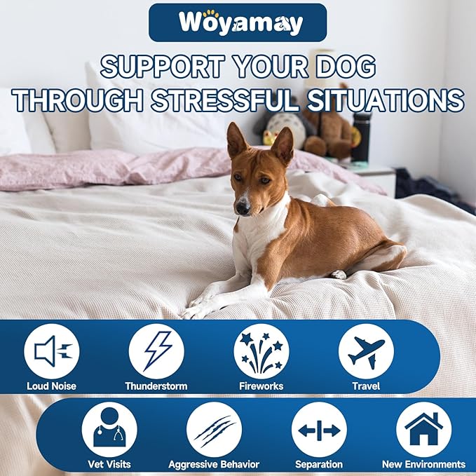 Hemp Calming Chews for Dogs, 200 Treats Dog Calming Chews for Anxiety & Stress Relief, Anxiety Relief Treats for Dogs with Hemp Oil, Melatonin Dog Calm Treats for Stress|Sleep|Separation