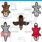 No Stuffing Dog Squeaky Toys, Glowing Eyes Crinkle Plush Puppy Toys for Teething Chewing, 5pcs Flat Tough Dog Toys Set for Large Medium Small Dogs to Keep Them Busy