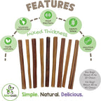 Nature Gnaws Thin Bully Sticks for Dogs 5-6" (1Lb) - Mixed Thickness - Long Lasting for Small Dogs and Puppies - Natural Thin Beef Dog Chew Bones - Rawhide Free