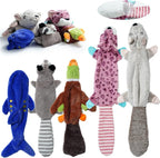 Nocciola 2-in-1 No Stuffing Crinkle Dog Toys with Soft and Durable Fabric, Holds Water Bottles, 2 Extra Long & 3 Regular Size Stuffless Squeaky Dog Toys for Small to Large Dog