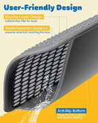 27" x 19" Cat Litter Mats (2-Pack) - Ultra-Large Litter Box Mats with Double Layers, Urine-Proof and Non-Slip Litter Trapping Mats, Easy to Clean Kitty Litter Mats for Floor, Scatter Control, Grey