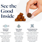 Veterinary Formula Eye Health Supplement for Dogs – Vet-Formulated Tear Stain Chews with Omega 3, Lutein & Cranberry – Smart Vitality Supports Eye Moisture, Stain Reduction & Immunity, 60 Soft Chews