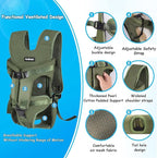 PetBonus Pet Front Dog Carrier Backpacks, Adjustable Dog Backpack Carrier, Legs Out Easy-fit Dog Chest Carrier for Medium Small Dogs, Hands Free Dog Front Carrier for Hiking, Cycling (Army Green, M)
