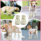 Lukovee Dog Shoes for Hot Pavement - Breathable Non Slip Dog Sandals with Reflective Stripes, Easy ON & Off, Easy-Clean Summer Outdoor Pet Boots for Small Medium Large Dogs (White, Size 2)