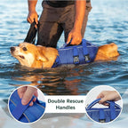 Kuoser Dog Life Jacket High Flotation, Reflective Dogs Life Vest for Swimming Boating, Adjustable Small Medium Large Dog lifejacket, Lightweight Dogs Life Preserver Rescue Handle Spring Summer Pool
