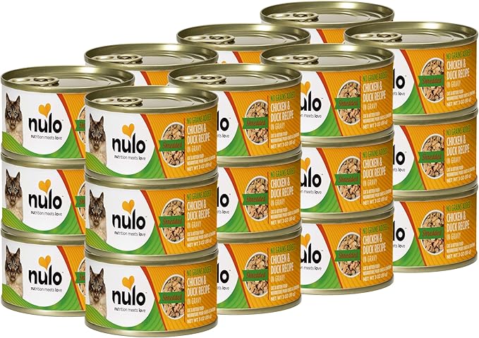 Nulo Chicken & Duck Grain-Free Shredded Wet Canned Cat Food, 3 Ounce (Pack of 24)