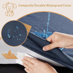 BFPETHOME Outdoor Dog Bed for Large Dogs, Waterproof, Orthopedic with Removable Washable Cover, Egg Crate Foam - 30 x 20in, Navy